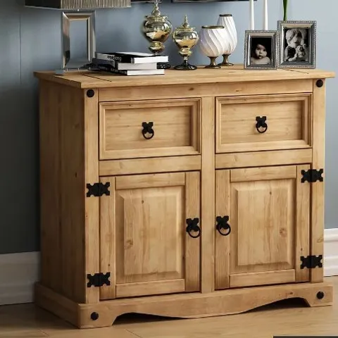 BOXED VIDA DESIGNS CORONA SOLID PINE 2 DOOR, 2 DRAWER SIDEBOARD
