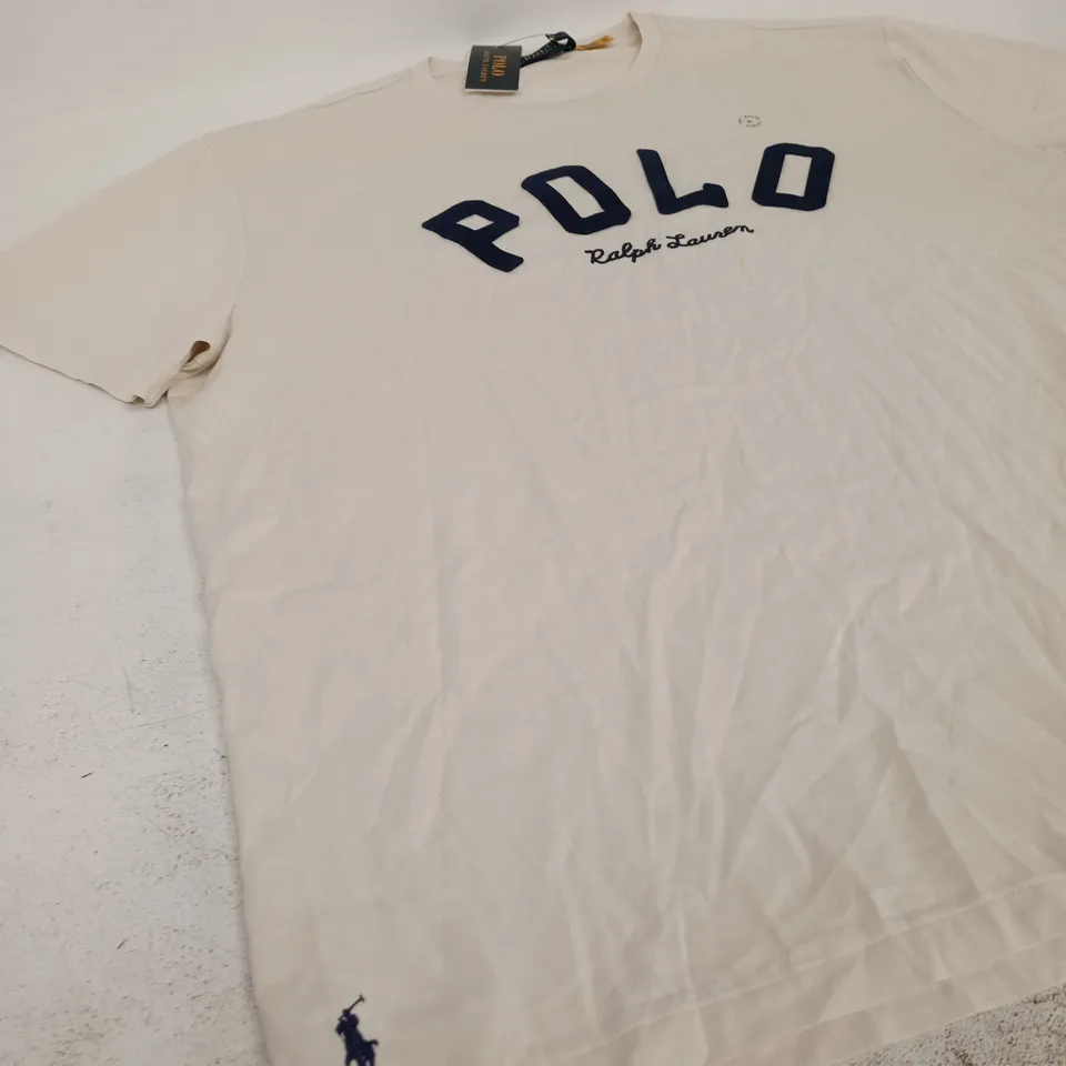 POLO RALPH LAUREN WHITE T‑SHIRT - SIZE XL