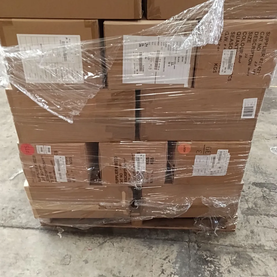 PALLET OF BRAND NEW WOMENS QUALITY DESIGNER CLOTHES APPROXIMATELY 125 TO INCLUDE; JACKETS, JUMPERS, PANTS ETC