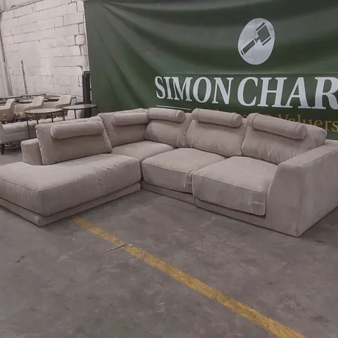 QUALITY DANETTI EDEN CHAMPAGNE CHENILLE MODULAR CORNER SOFA 