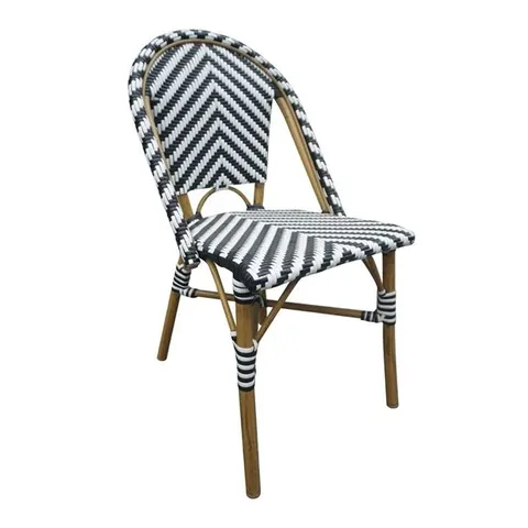 BOXED BOLERO PARISIAN STYLE RATTAN SIDE CHAIRS BLACK (2 PACK)