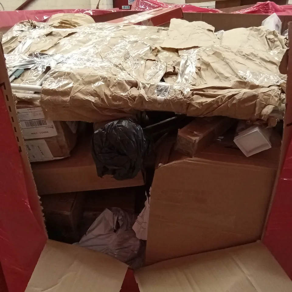 PALLET OF ASSORTED HOUSEHOLD GOODS AND PRODUCTS TO INCLUDE; BOXED FURNITURE ETC 