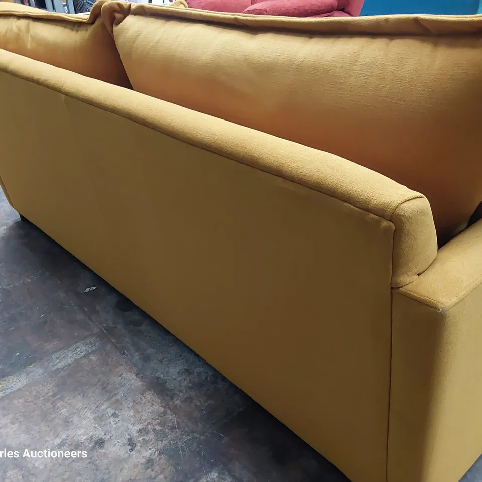 QUALITY BRITISH DESIGNER LOUNGE Co. COLETTE THREE SEATER SOFA GOLD PLUSH FABRIC