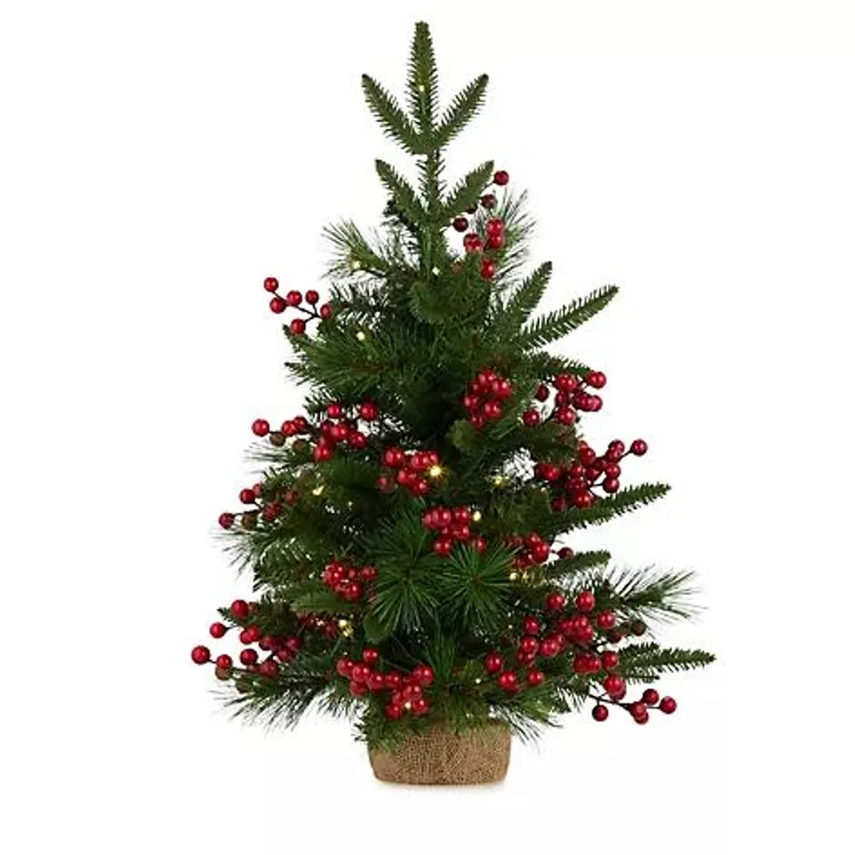 60CM PRE LIT WINTERLUXE FIR TREE IN POT