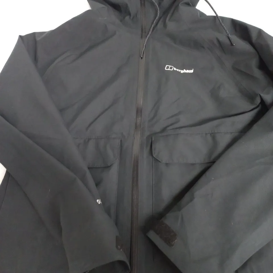 BERGHAUS WATERPROOF HOODED JACKET – BLACK - SIZE UK 12