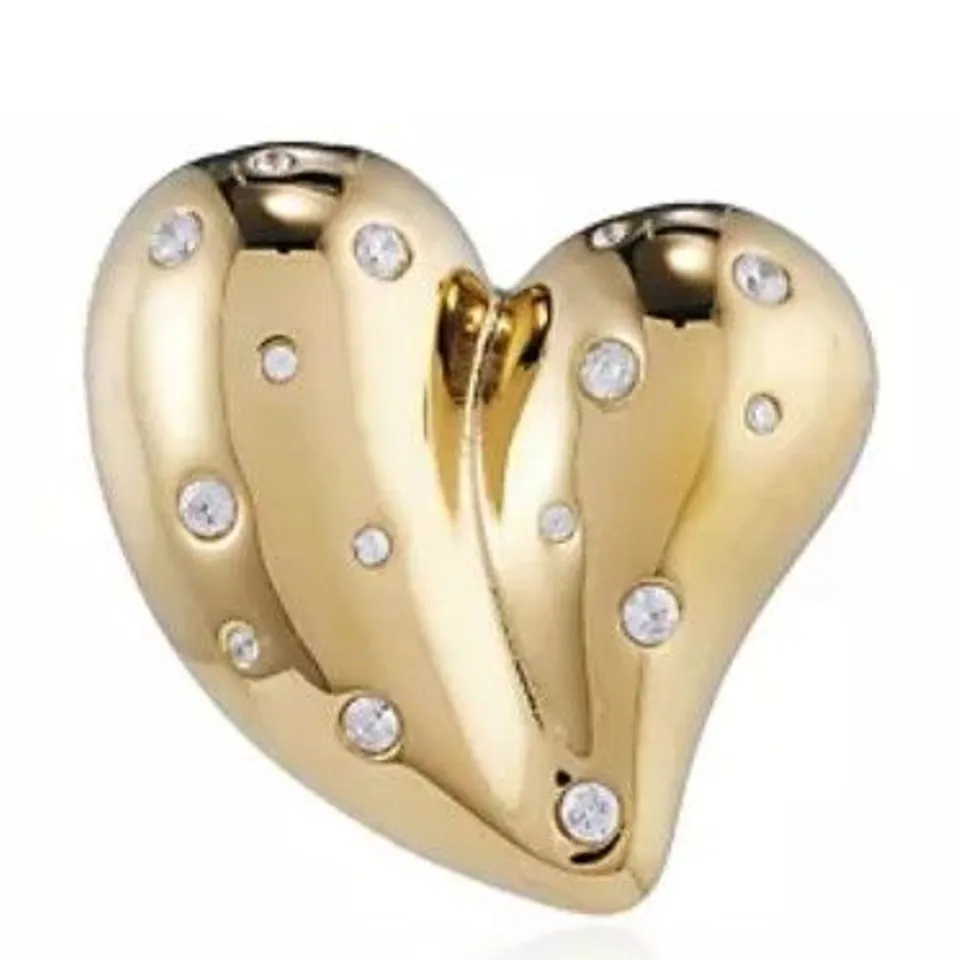 STEEL BY DIAMONIQUE SWISS SET HEART STUD EARRINGS STAINLESS STEEL