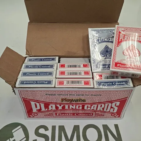 11 PACKS OF PLAYWRITE PLAYING CARDS IN RED & BLUE