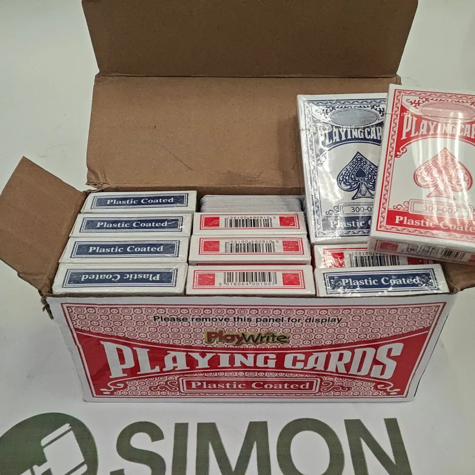 11 PACKS OF PLAYWRITE PLAYING CARDS IN RED & BLUE