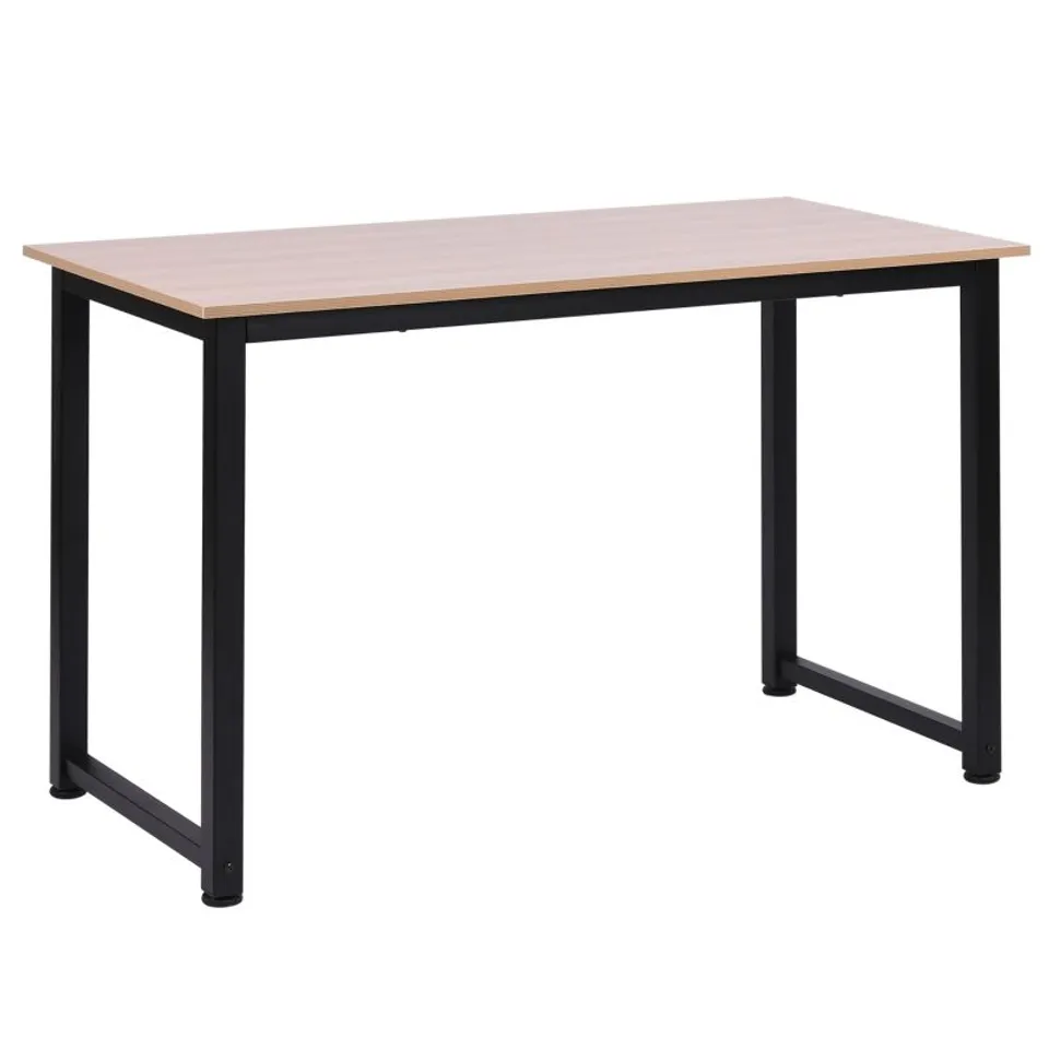 BOXED HOMCOM COMPUTER DESK, WRITING TABLE, 120 X 60 X 76CM WORKSTATION FOR HOME OFFICE, STUDY WITH METAL FRAME, SIMPLE ASSEMBLY, BLACK