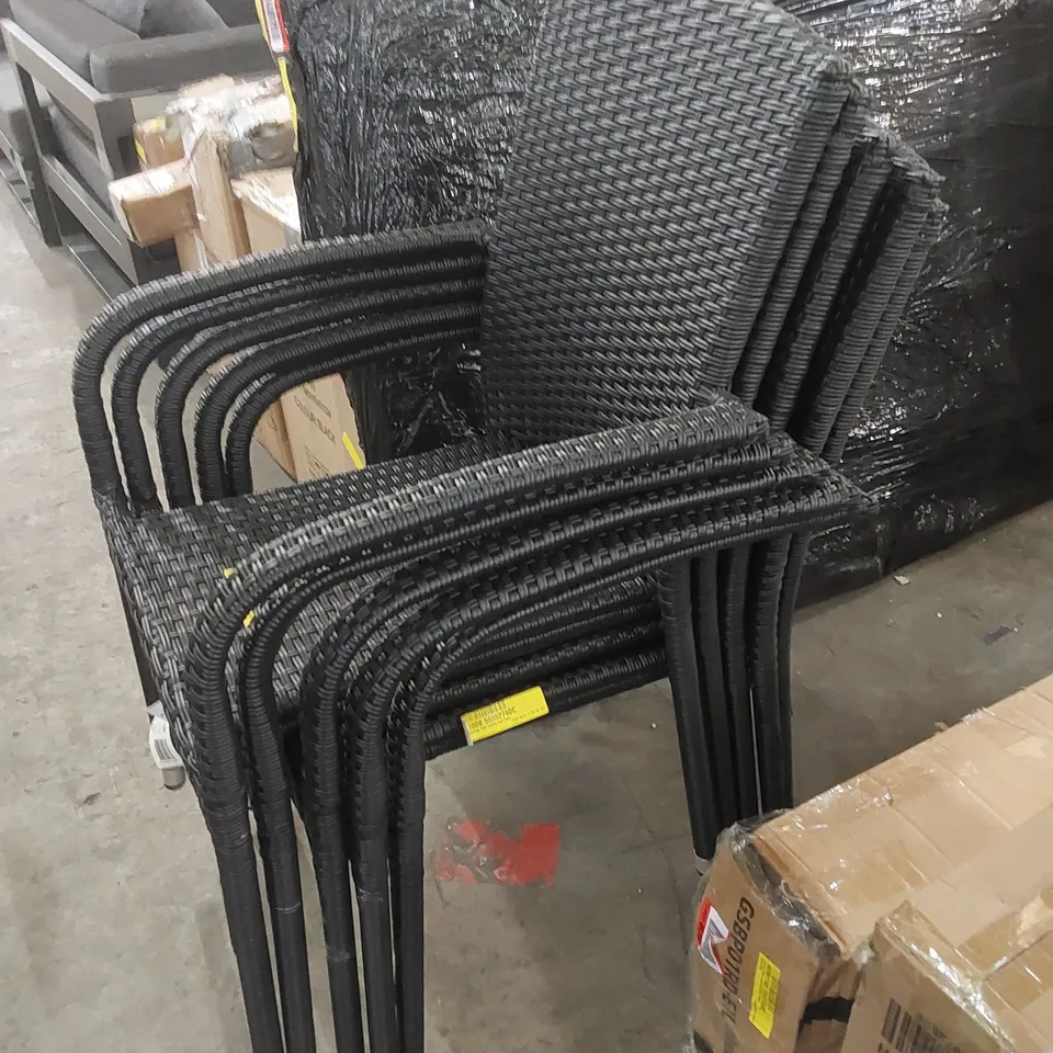 FERNLEAF KIMBERLEY STACKING PATIO DINING SIDE CHAIRS - BLACK