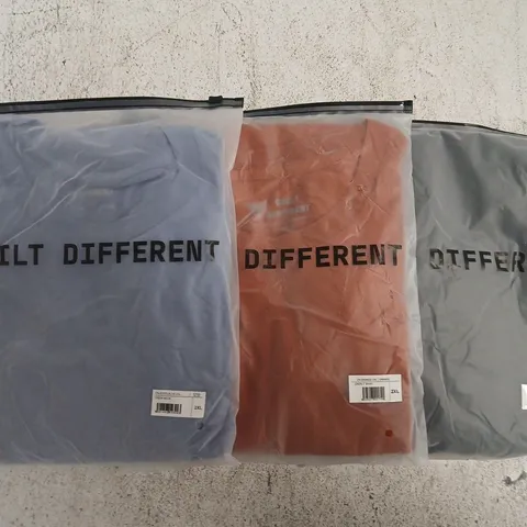 SET OF APPROXIMATELY 10 ASSORTED BUILT DIFFERENT T-SHIRTS/SHIRTS IN VARIOUS COLOURS AND SIZES