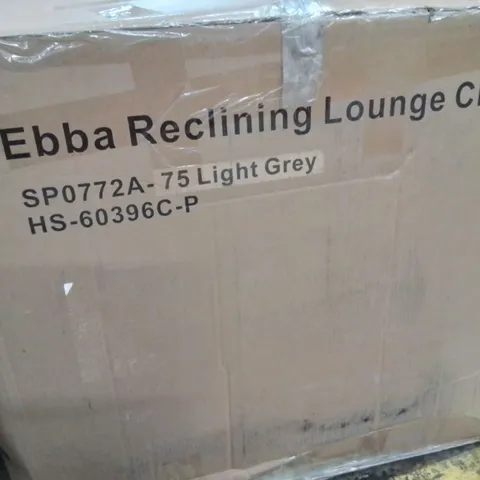 BOXED EBBA RECLINING LOUNGE CHAIR -LIGHT GREY-