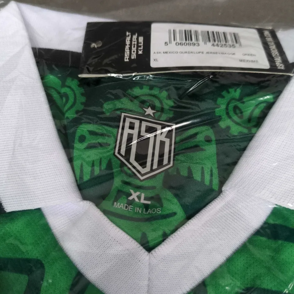 ASK MEXICO GUADALUPE BADGE JERSEY IN GREEN SIZE XL