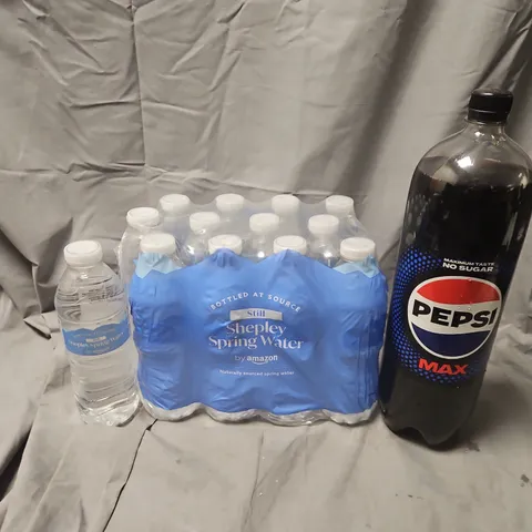 APPROXIMATELY 10 ASSORTED DRINKS TO INCLUDE PEPSI MAX & SHEPLEY SPRING WATER - COLLECTION ONLY