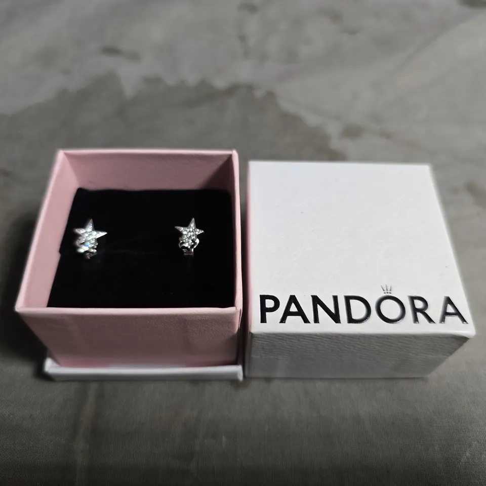 BOXED PANDORA STAR STUD EARRINGS – STERLING SILVER