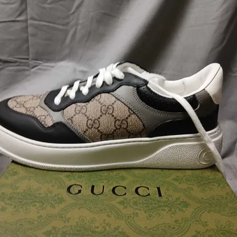 GUCCI MONOGRAM SNEAKERS – BLACK/GREY, MEN'S UK 9