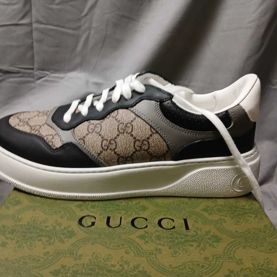 GUCCI MONOGRAM SNEAKERS – BLACK/GREY, MEN'S UK 9
