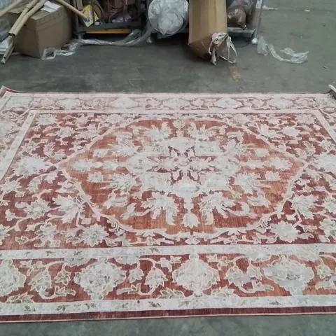 QUALITY DESIGNER AREA RUG - APPROXIMATELY 330CM X 240CM - COPPER