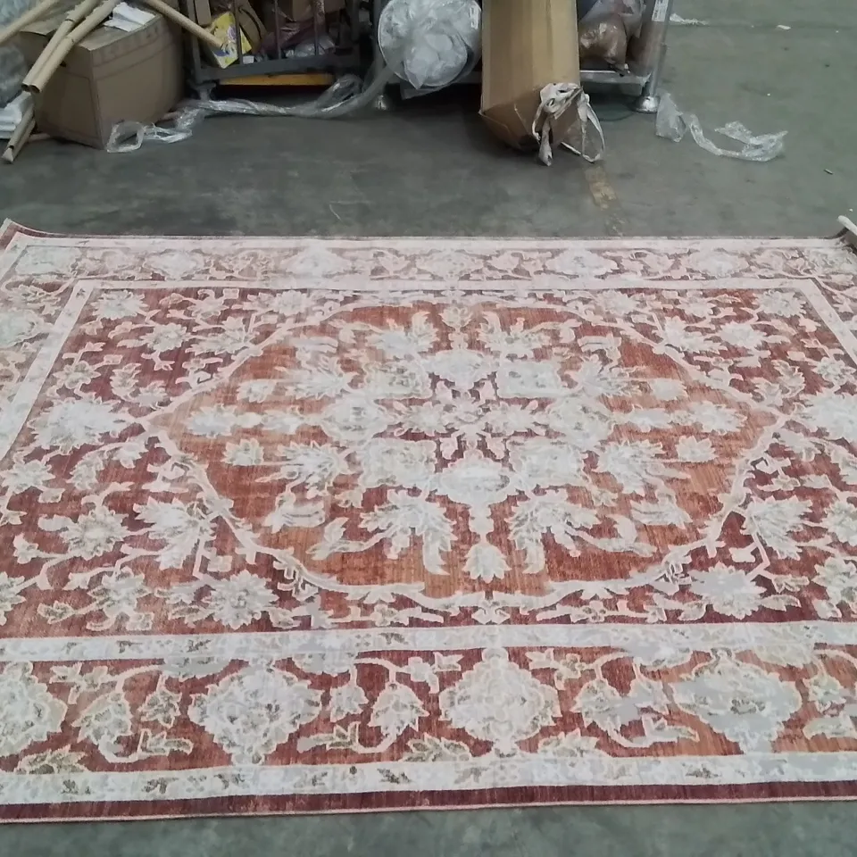 QUALITY DESIGNER AREA RUG - APPROXIMATELY 330CM X 240CM - COPPER