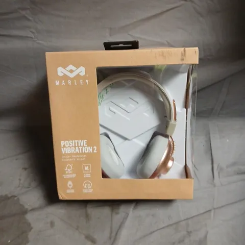 MARLEY POSITIVE VIBRATION 2 ON-EAR HEADPHONES - WHITE WITH COPPER ACCENTS