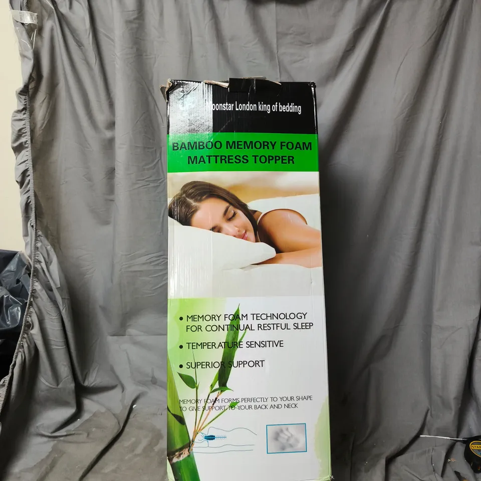 MOONSTAR LONDON BAMBOO MEMORY FOAM MATTRESS TOPPER – DOUBLE SIZE