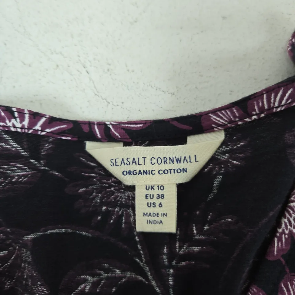 SEASALT CORNWALL ORGANIC COTTON DRESS – UK 10 (EU 38), PURPLE FLORAL