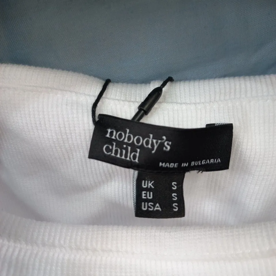 NOBODY'S CHILD WHITE SLEEVELESS TOP – UK SIZE S (EU S, US S)