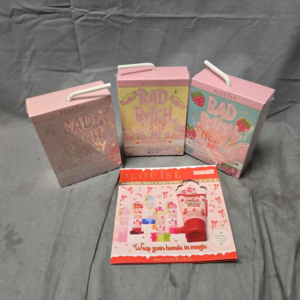 BOXED P.LOUISE 4PC GIFTSET TO INCLUDE HAND CREAM, LIP OILS, LIP CONDITIONER, ETC