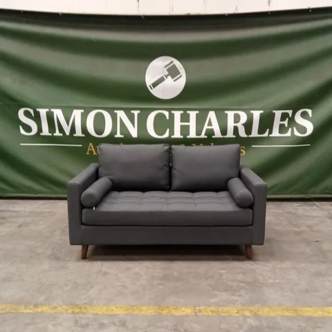 STANBERRY 2 SEATER OUTDOOR SOFA WITH 2 BOLSTER CUSHIONS IN GREY