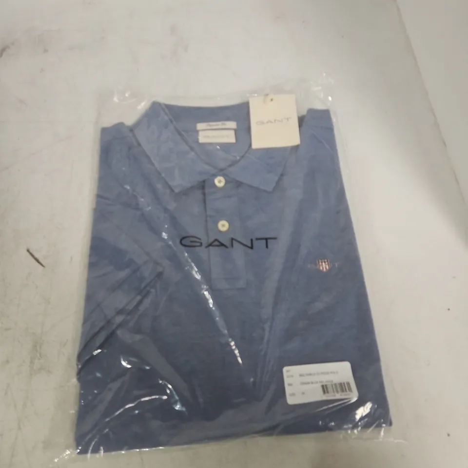 GANT REGULAR FIT DENIM BLUE MELANGE SHIRT – MEN'S, UK SIZE M