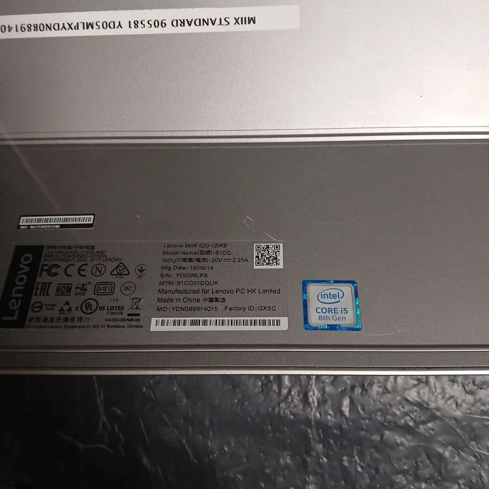 LENOVO MIIX 520-12IKB TABLET WITH STAND – INTEL CORE I5 8TH GEN