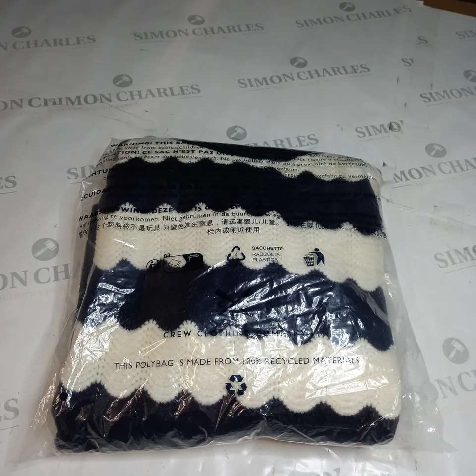 CREW CLOTHING COMPANY DOYER SCALLOP STRIPE JUMPER SIZE 12 