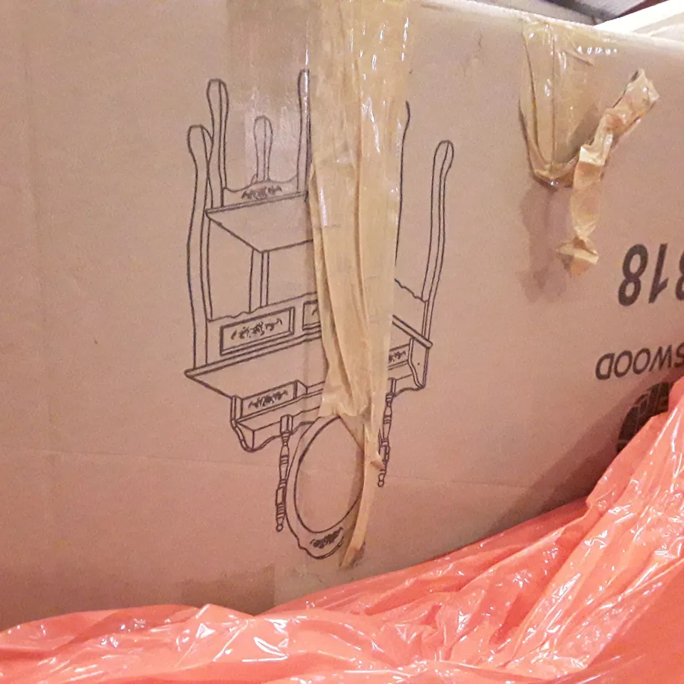 PALLET OF ASSORTED PRODUCTS INCLUDING DRESSING TABLE WITH MIRROR, SHOWER HEAD, DISTILLER