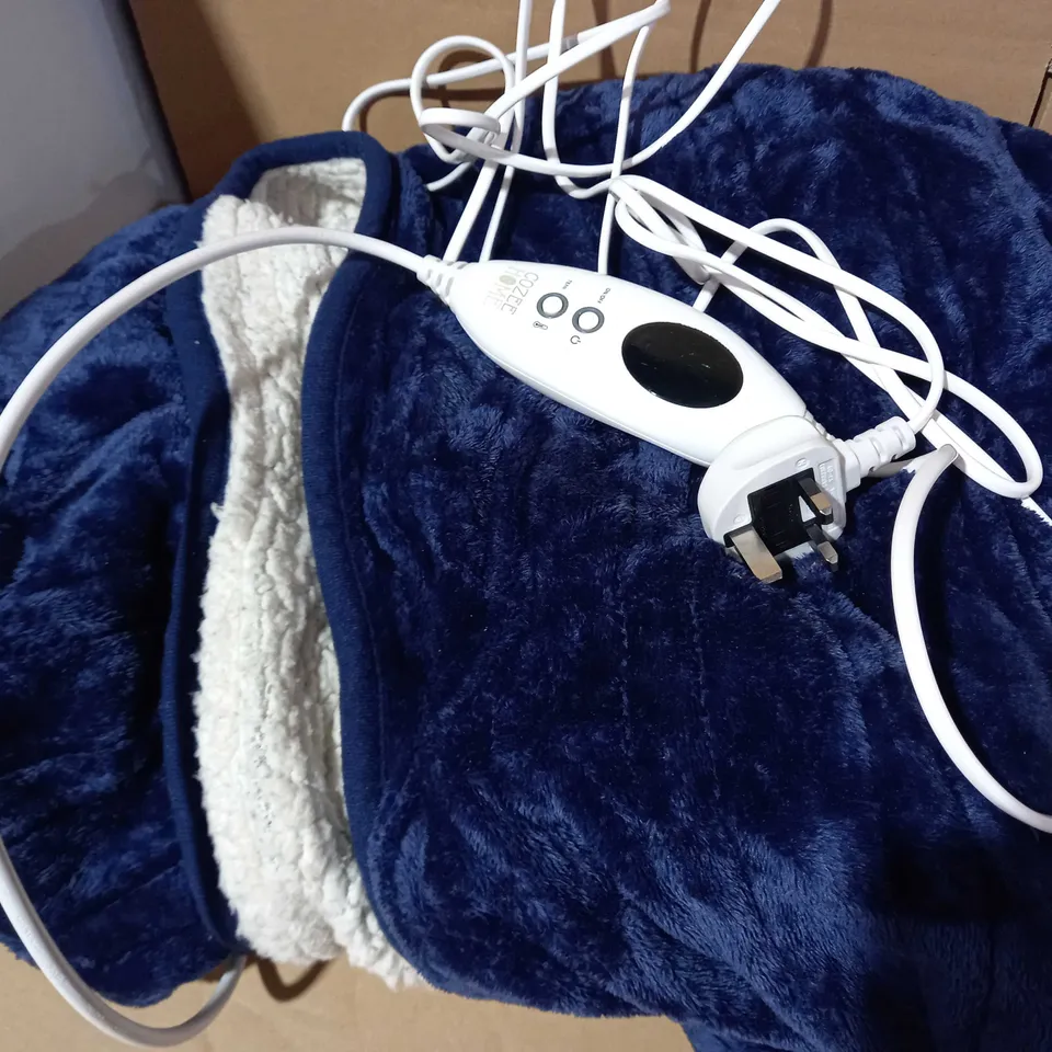 COZEE HOME OVERSIZED WRAP HEATED BLANKET - NAVY