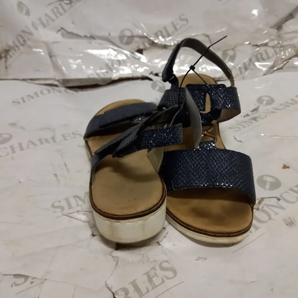 RIEKER MULTI STRAP SANDALS, BLUE - SIZE UK 5