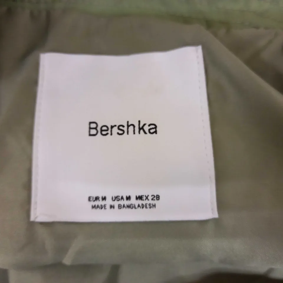 BERSHKA GREEN LONG COAT - SIZE EU M