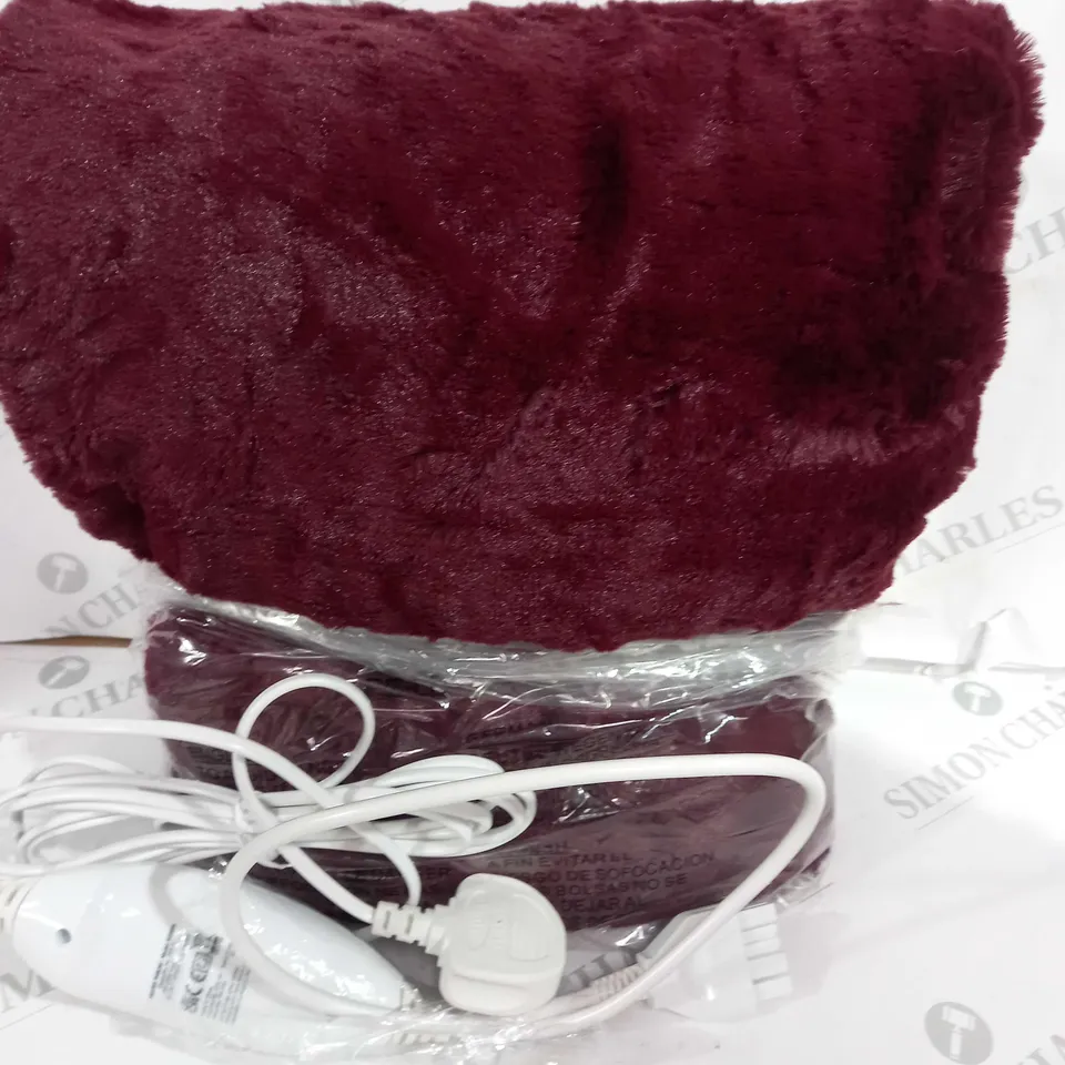 BOXED COZEE HOME HEATED THROW IN PLUM 