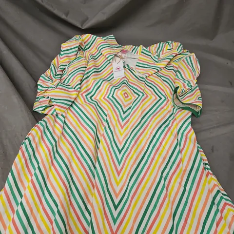 HAPPY CABBAGE LONDON DRESS – MULTICOLOR STRIPE, SIZE M