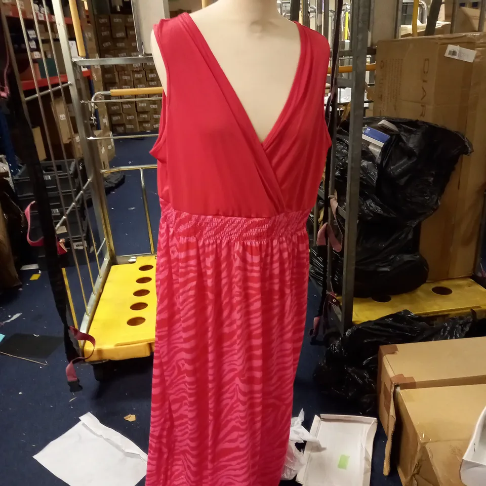 PINK AND RED ZEBRA PRINT DRESS SIZE 20/22