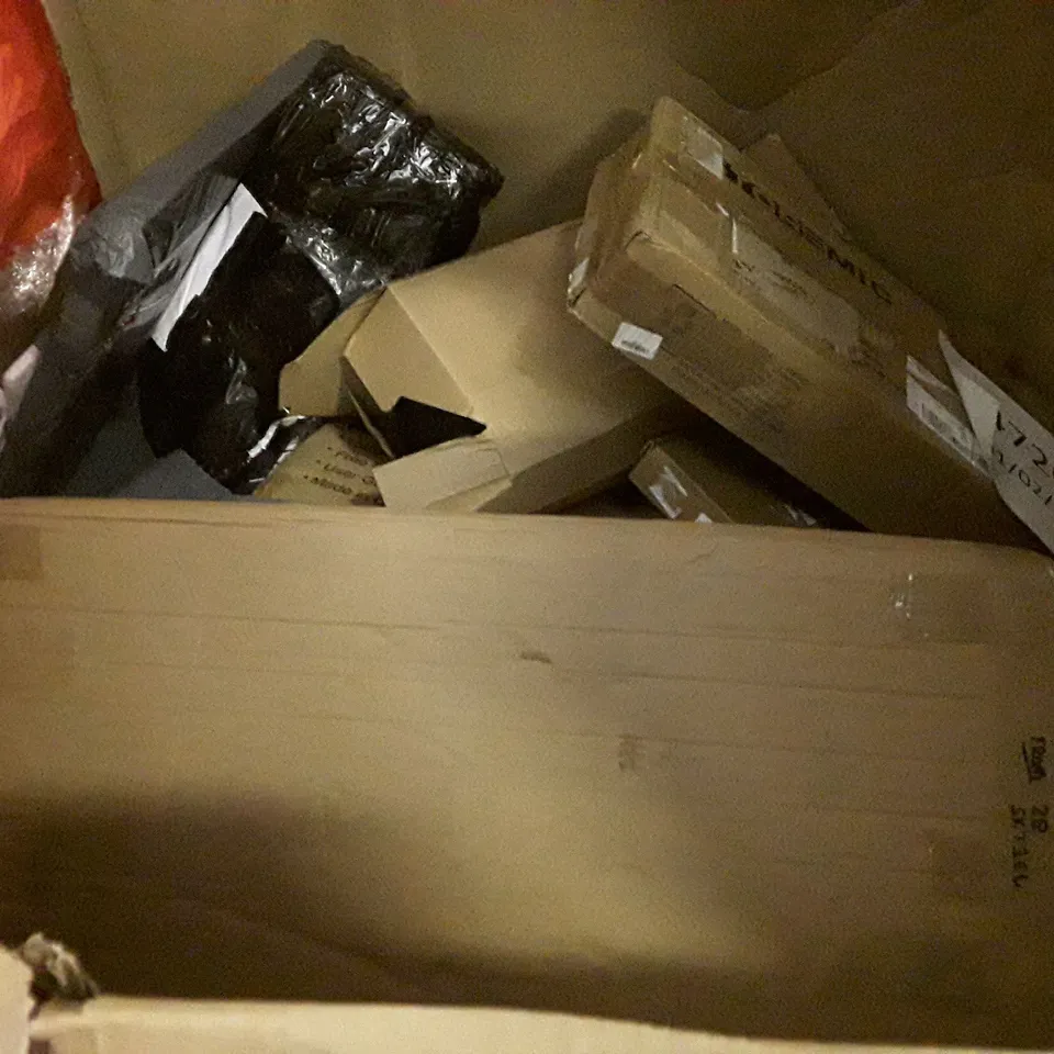 PALLET OF ASSORTED PRODUCTS INCLUDING SENSOR MOTION RECYCLING BIN, STOREMIC WALL SHELF, COMPUTER DESK, SPIN DRYER