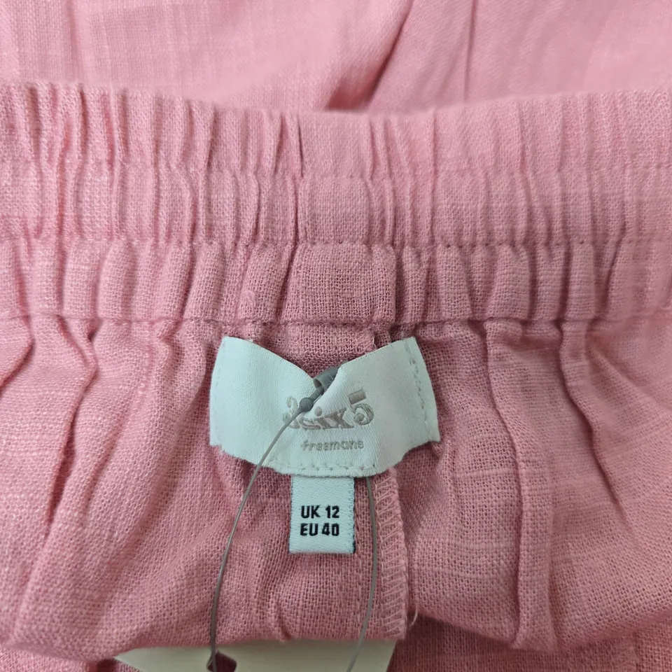 3SIX5 WIDE LEG PULL ON TROUSERS PINK SIZE 12
