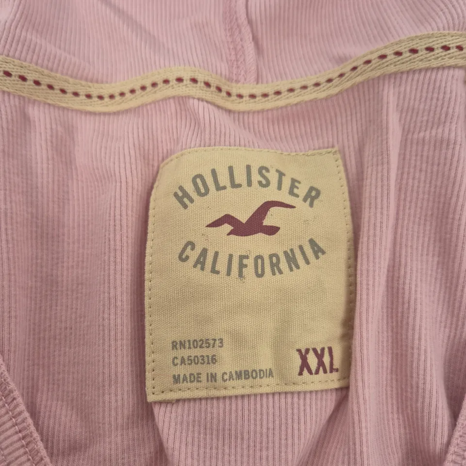 UK 18 HOLLISTER CALIFORNIA PINK HOODIE WITH KANGAROO POCKET (XXL)