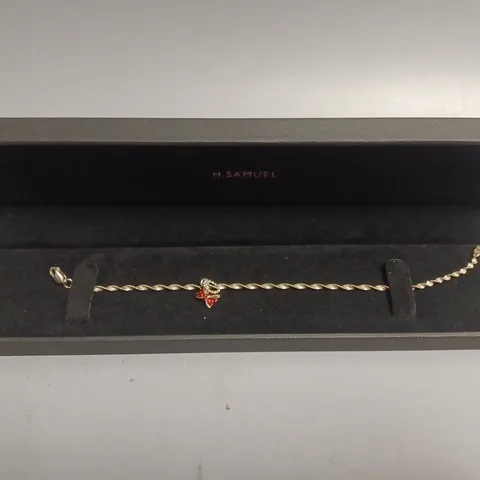 H.SAMUEL RED BOW DANGLE PENDANT BRACELET