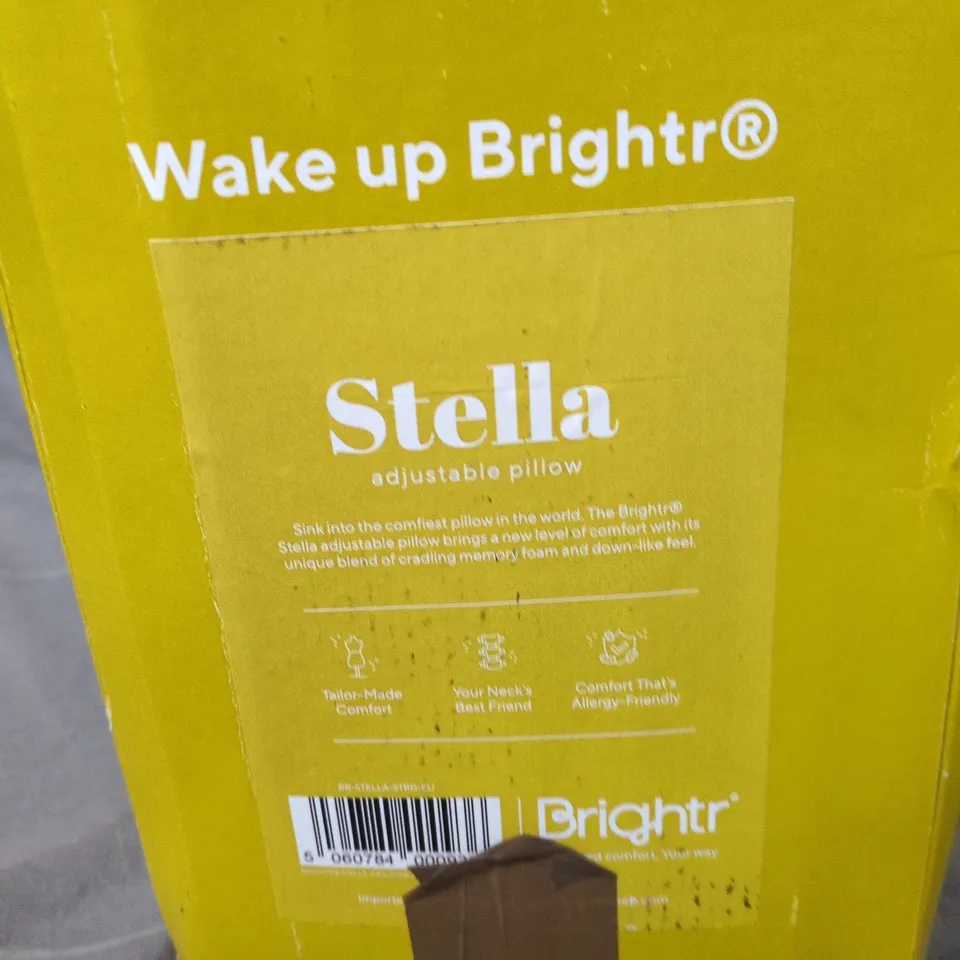 STELLA ADJUSTABLE PILLOW – YELLOW BOX PACKAGING