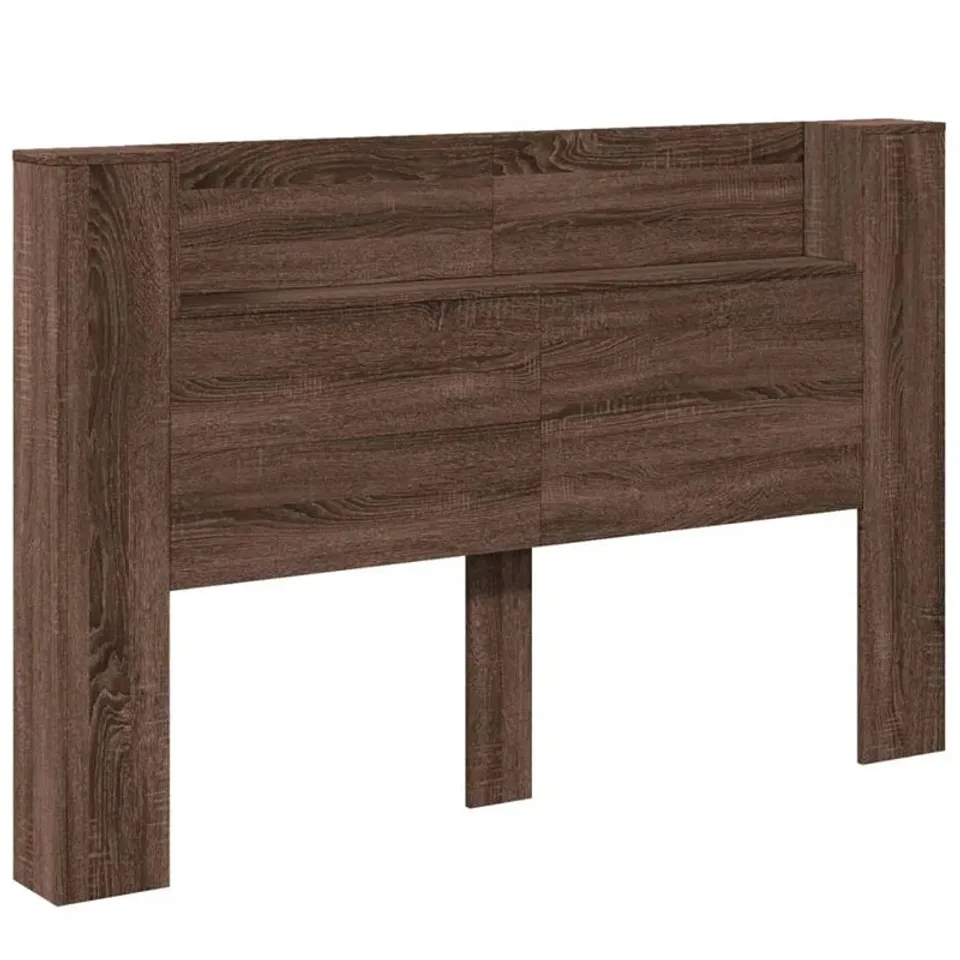BOXED LATITUDE RUN HEADBOARD CABINET WITH LED BROWN OAK 106CM X 16.5CM X 103.5CM