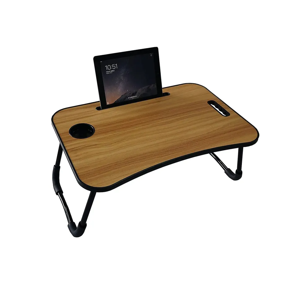 MULTIMEDIA PORTABLE TABLE WITH CUP HOLDER.