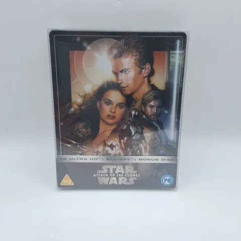 STAR WARS ATTACK OF THE CLONES 4K ULTRA HD + BLUE RAY + BONUS SET