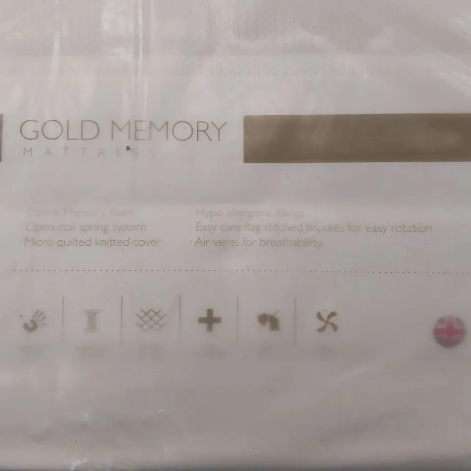 QUALITY BAGGED GOLD MEMORY 5FT KING SIZE OPEN COIL MATTRESS 