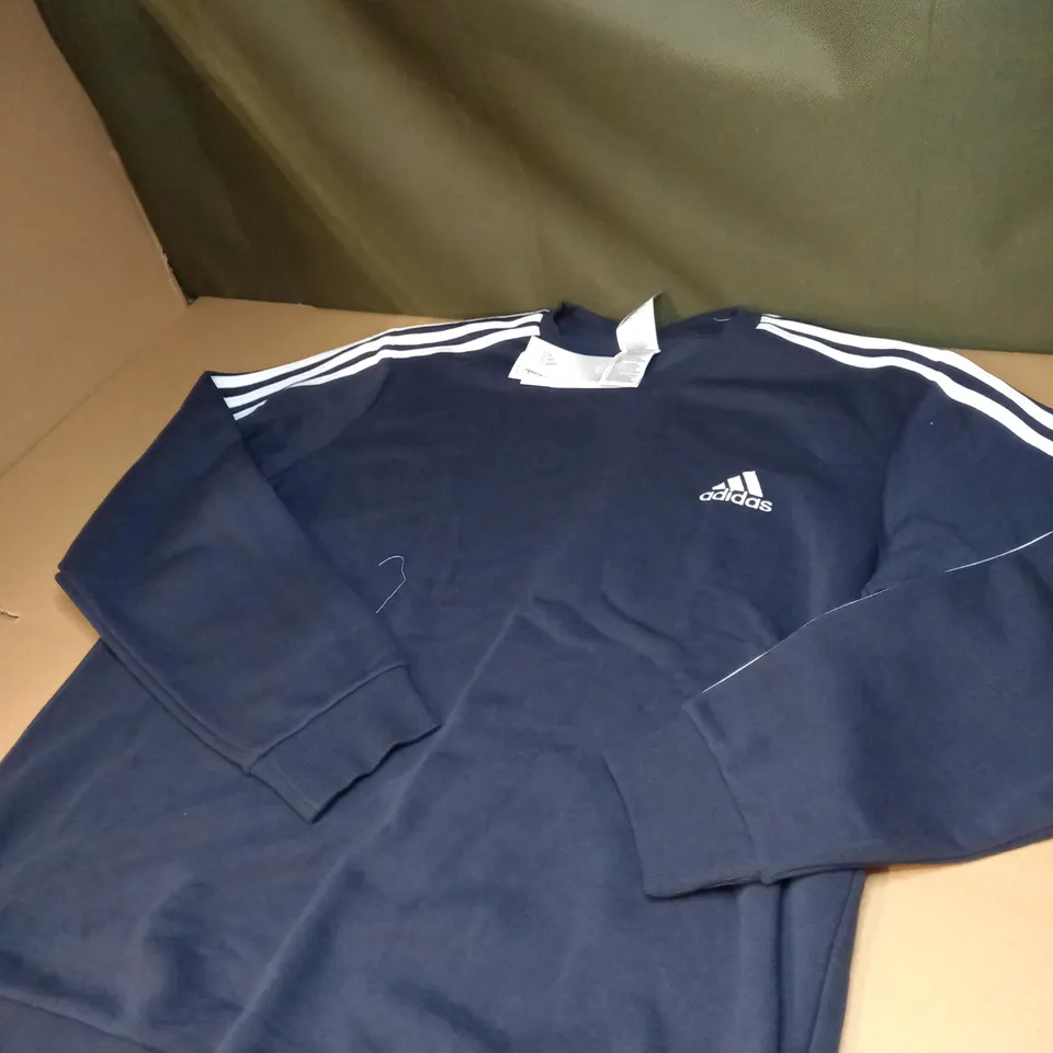 MENS NAVY BLUE ADIDAS JUMPER SIZE XL