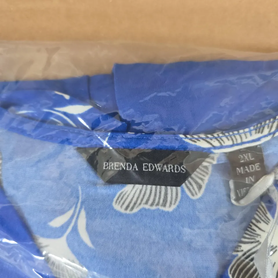 BRENDA EDWARDS BLUE FLORAL PRINT JUMPSUIT/BODYSUIT UK SIZE 2XL